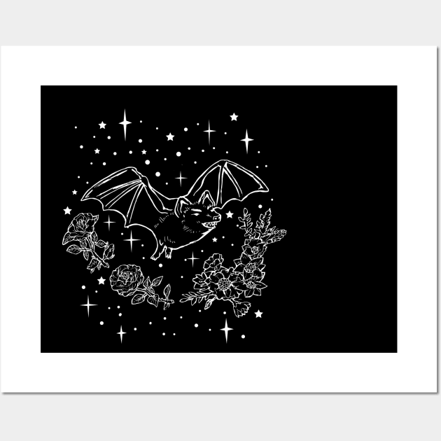 Flying Goth Bat Wall Art by LunaElizabeth